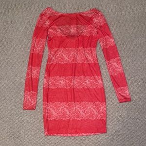 Red lace design dress by Lipsy